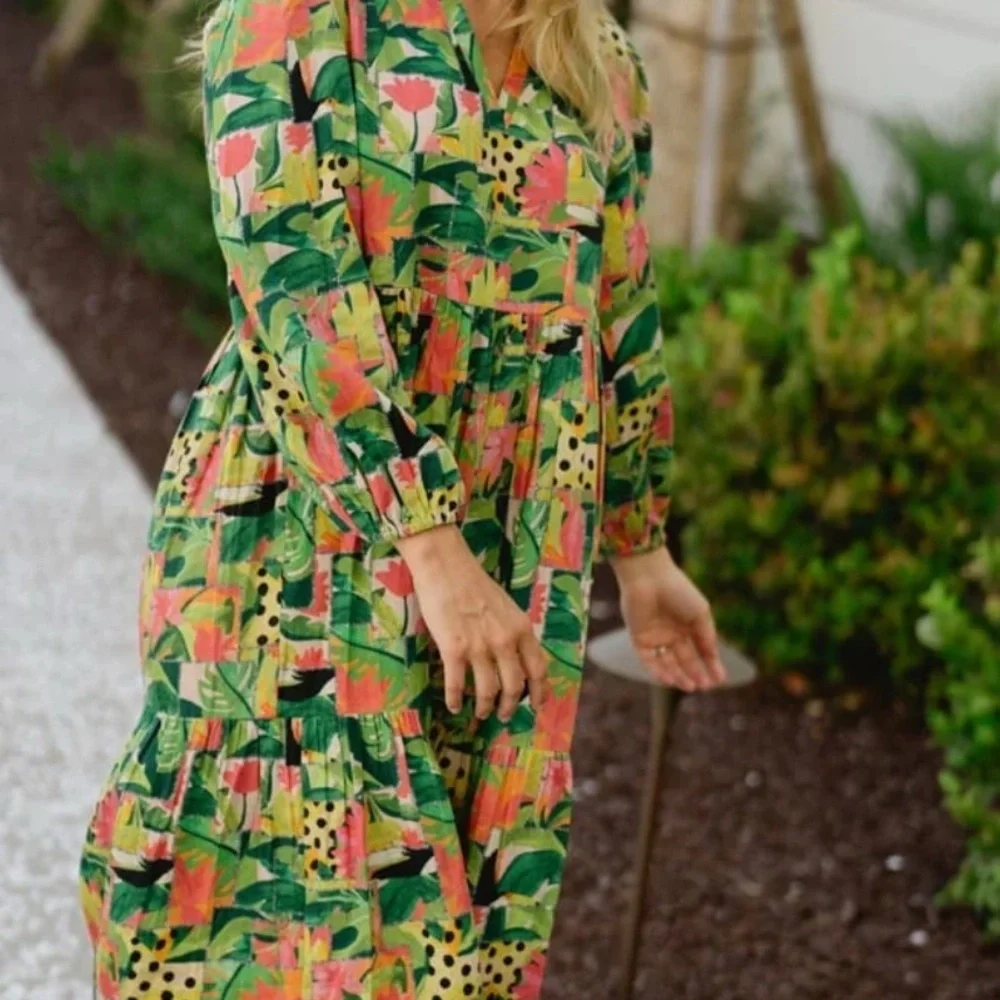 NEW BRITON COURT Jenny Maxi dress in Tropical Mirage Sz XL - Picture 3 of 5